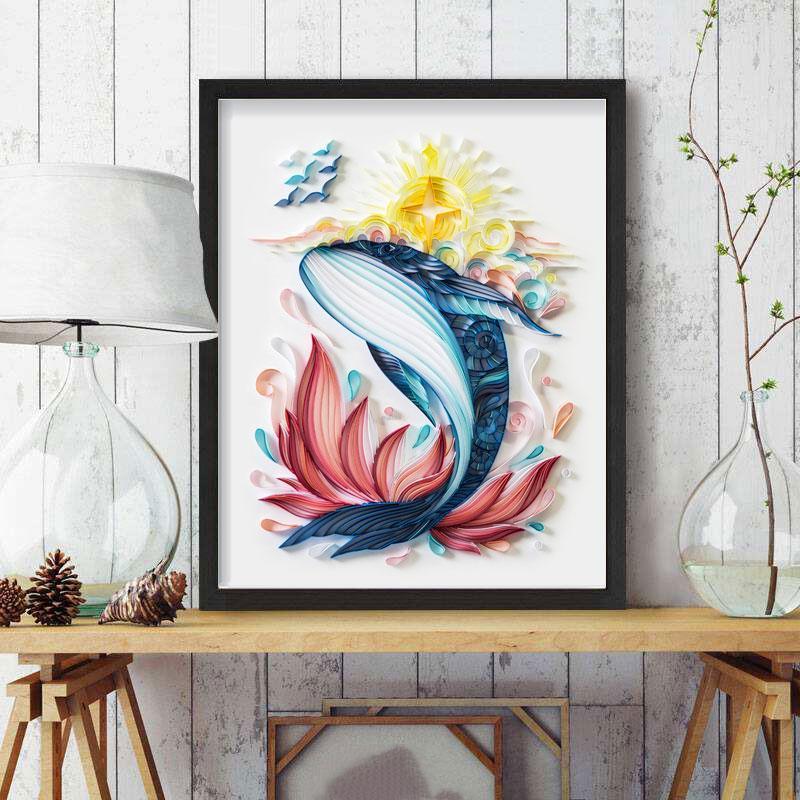Paper Filigree painting Kit - Whale
