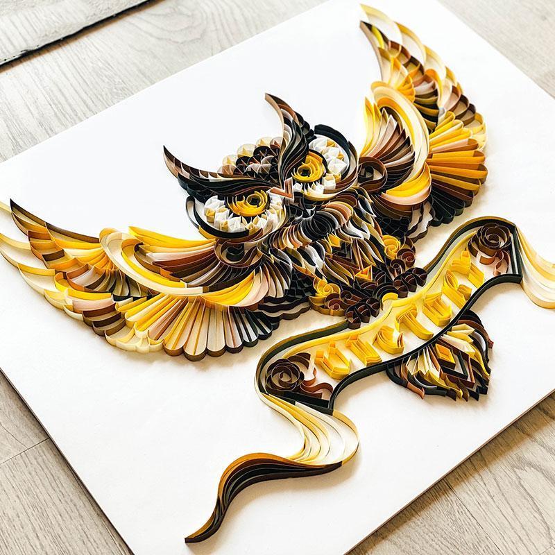 Paper Filigree painting Kit - OWL