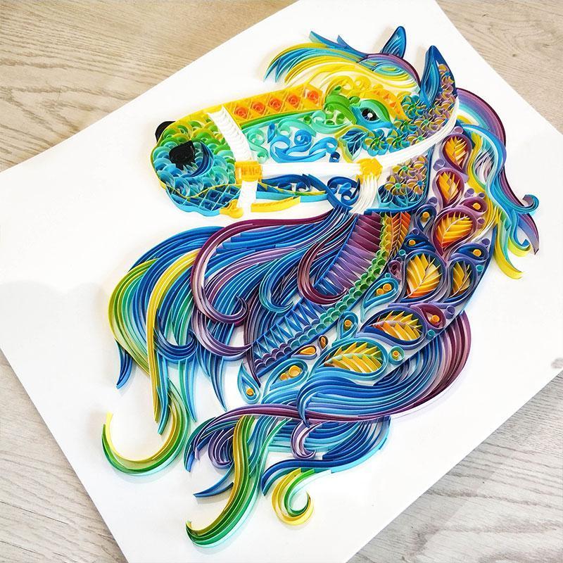 Paper Filigree painting Kit - Horse
