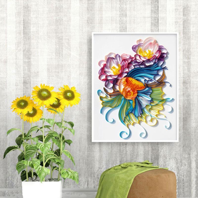 Paper Filigree painting Kit - Goldfish