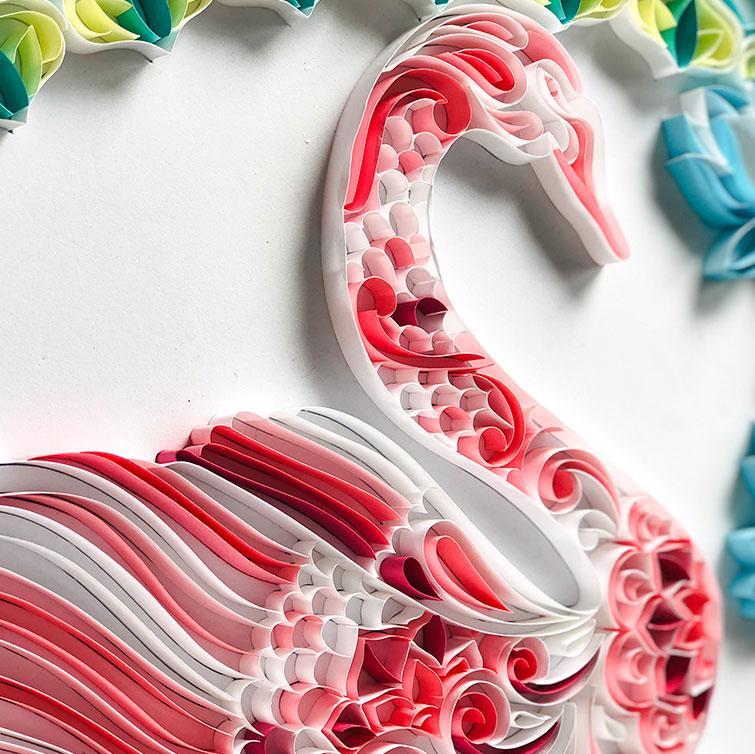 Paper Filigree painting Kit- SWAN