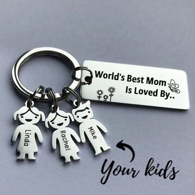 Mother's Day Gift Customized Family Kids Charm Keychain
