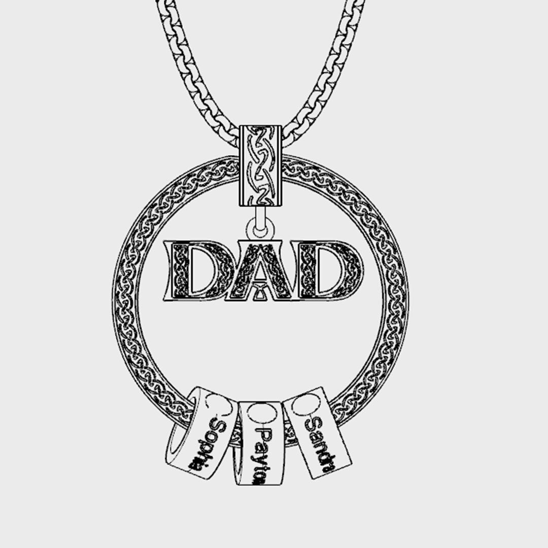 Father's Day Gift Personalized Circle Pendant with Custom Beads Birthstone Pendant Necklace