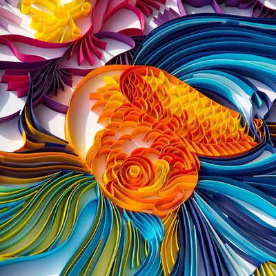 Paper Filigree painting Kit - Goldfish