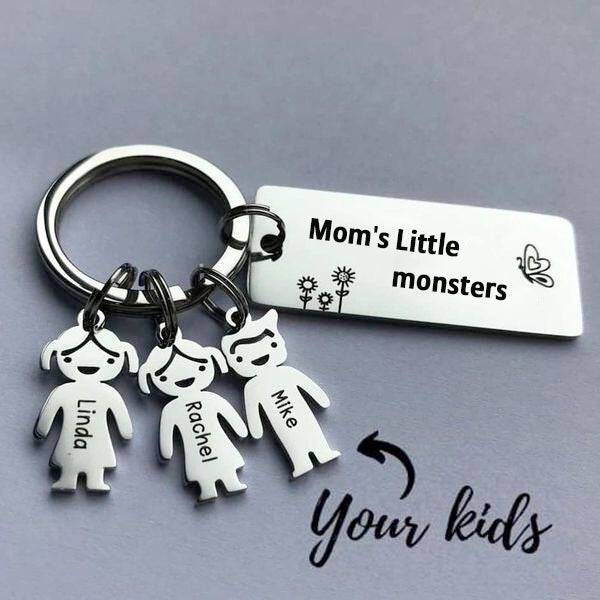 Mother's Day Gift Customized Family Kids Charm Keychain