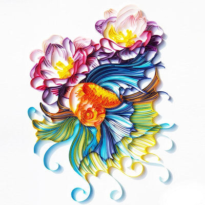 Paper Filigree painting Kit - Goldfish