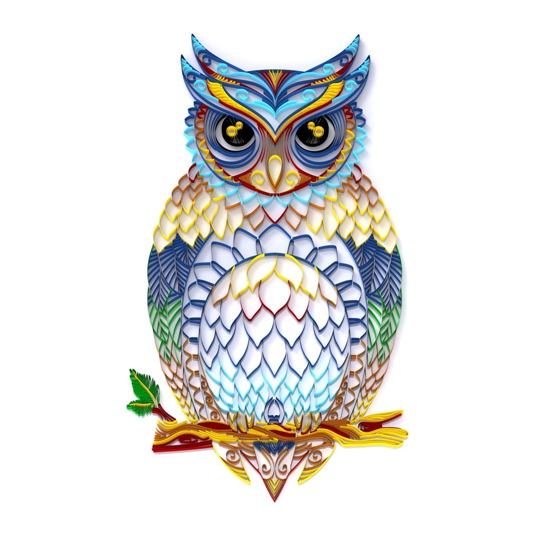 Paper Filigree painting Kit - OWL