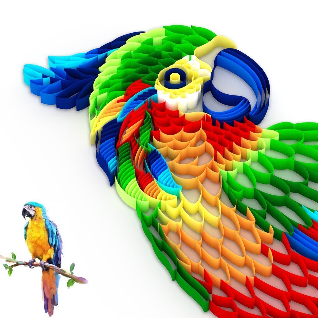 Paper Filigree Painting Kit - Parrot
