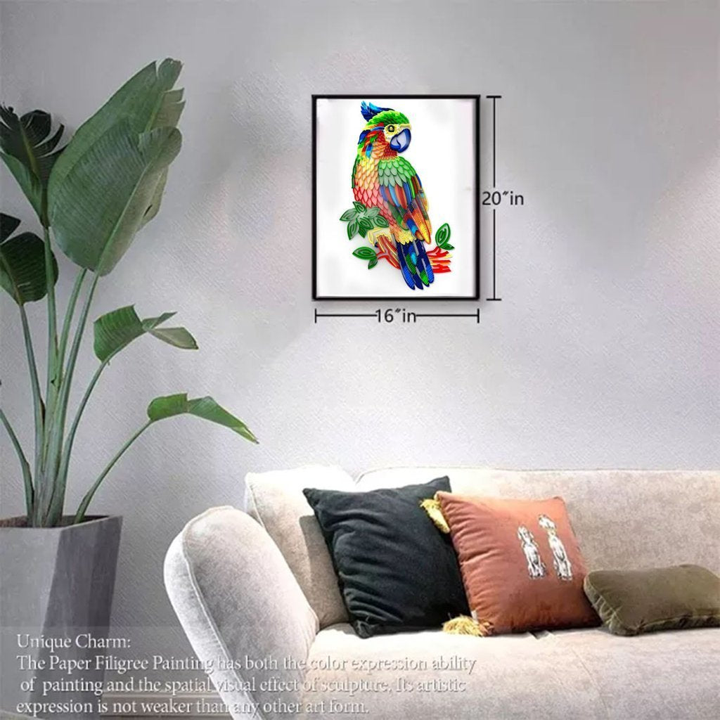 Paper Filigree Painting Kit - Parrot