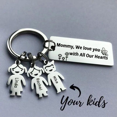 Mother's Day Gift Customized Family Kids Charm Keychain