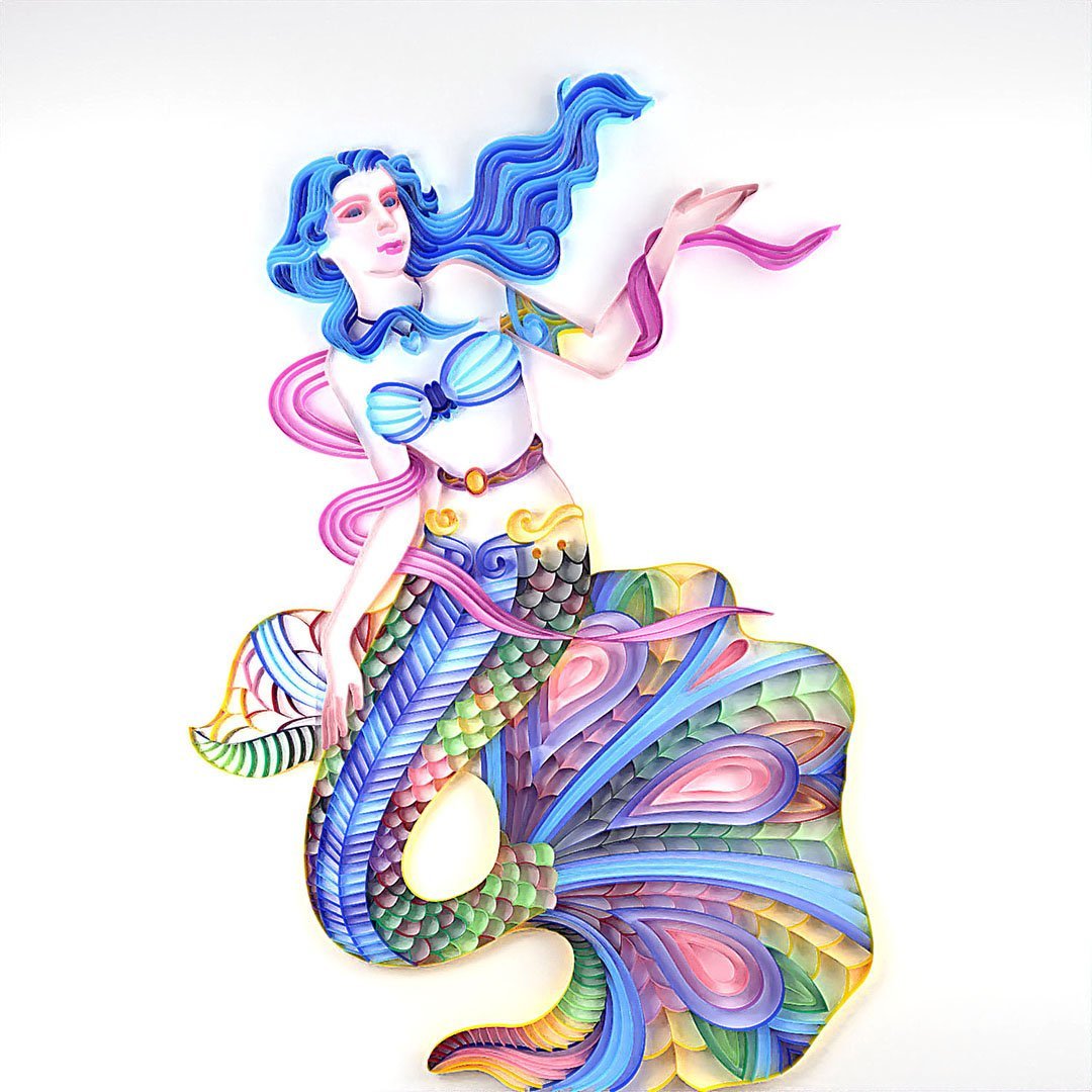 Paper Filigree painting Kit - Mermaid