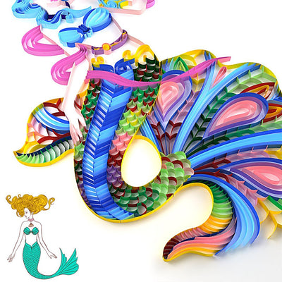 Paper Filigree painting Kit - Mermaid
