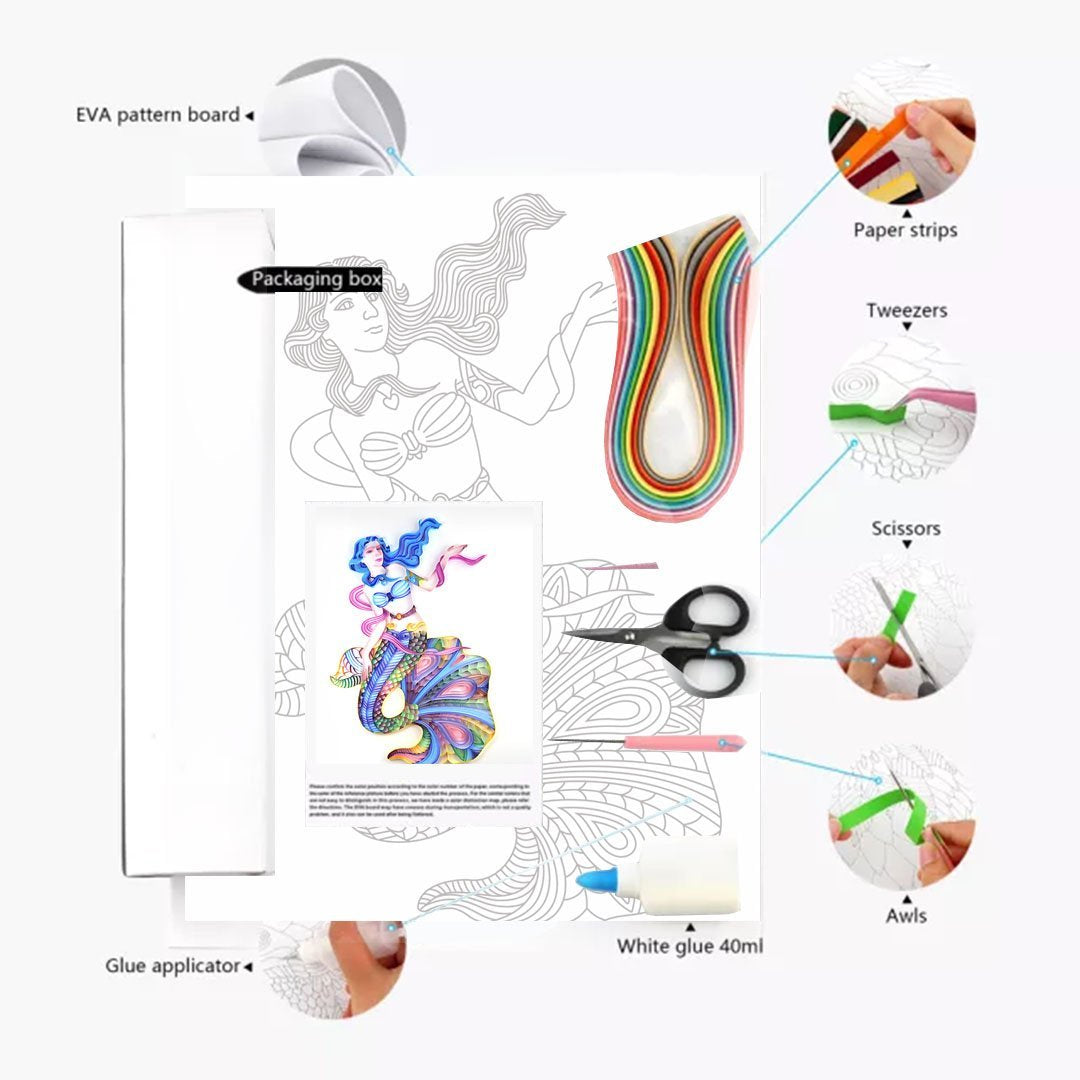 Paper Filigree painting Kit - Mermaid