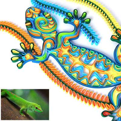 Paper Filigree painting Kit-Gecko