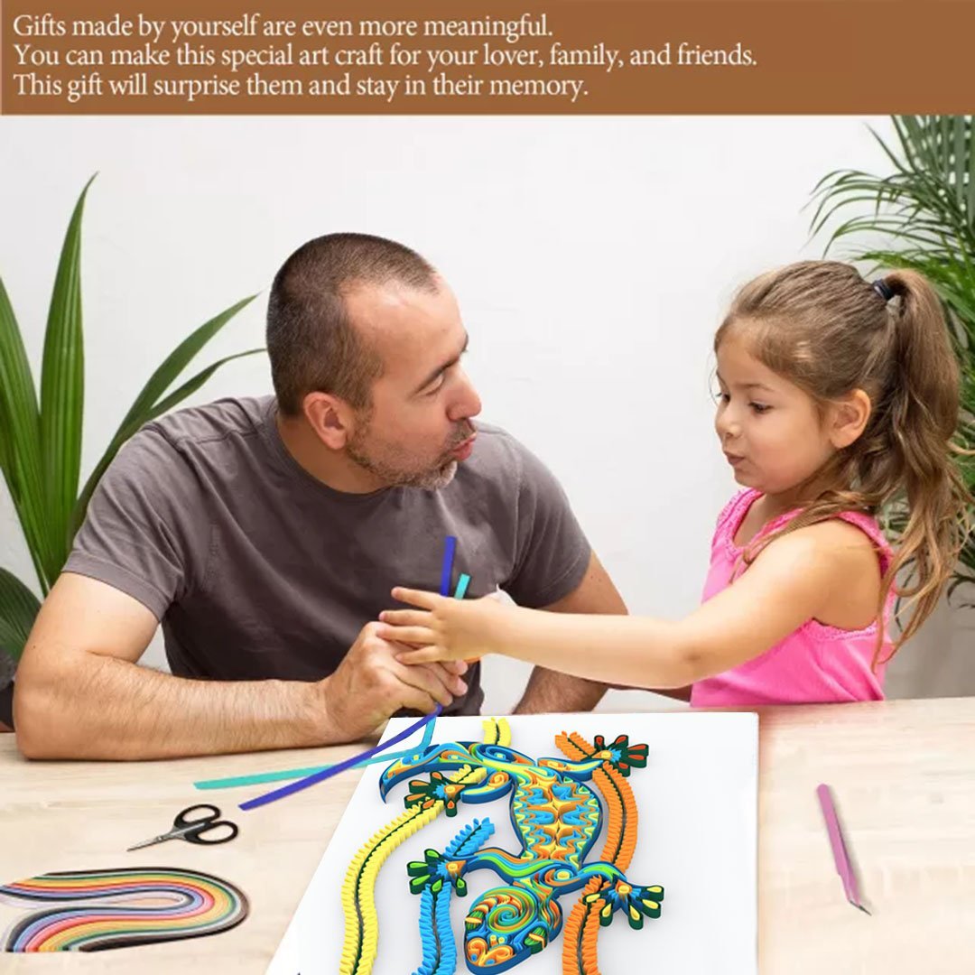 Paper Filigree painting Kit-Gecko