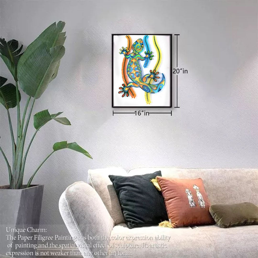 Paper Filigree painting Kit-Gecko