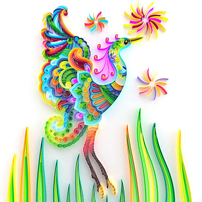 Paper Filigree painting Kit- Fantasy Bird