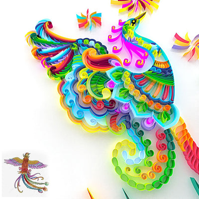 Paper Filigree painting Kit- Fantasy Bird