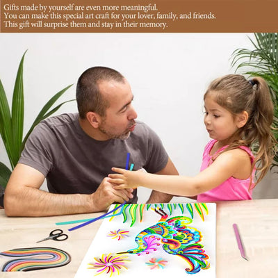 Paper Filigree painting Kit- Fantasy Bird