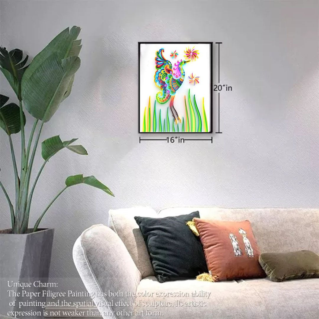 Paper Filigree painting Kit- Fantasy Bird