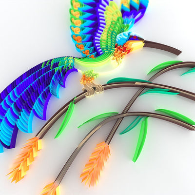 Paper Filigree painting Kit - Hummingbird