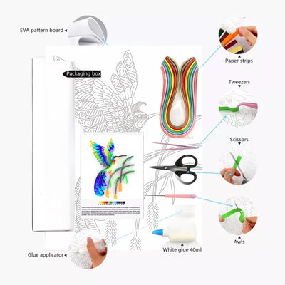 Paper Filigree painting Kit - Hummingbird