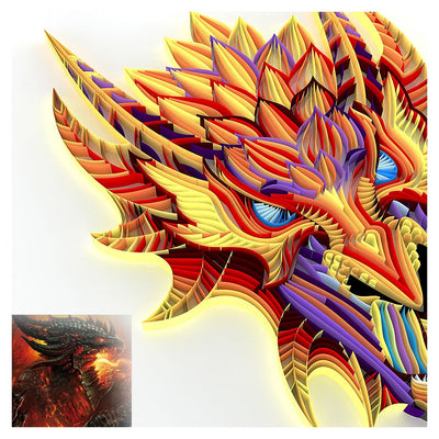 Paper Filigree painting Kit- Dragon