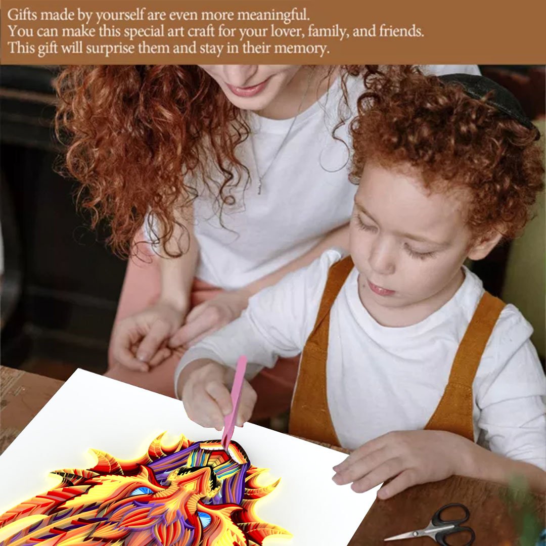 Paper Filigree painting Kit- Dragon