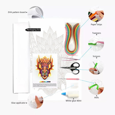 Paper Filigree painting Kit- Dragon
