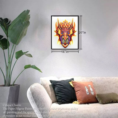 Paper Filigree painting Kit- Dragon