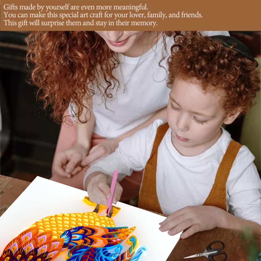 Paper Filigree painting Kit- Rooster