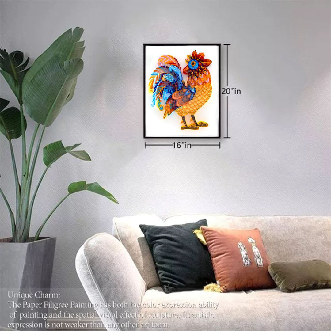 Paper Filigree painting Kit- Rooster
