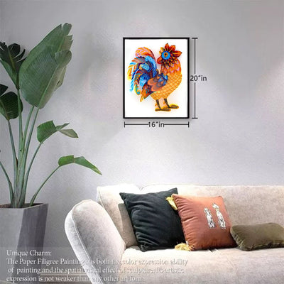 Paper Filigree painting Kit- Rooster