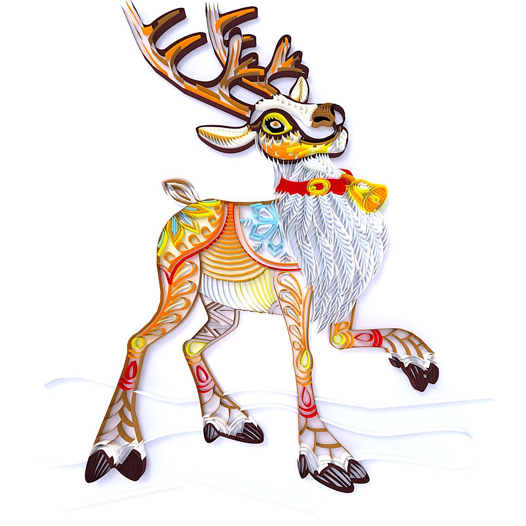 Paper Filigree painting Kit -Christmas Deer