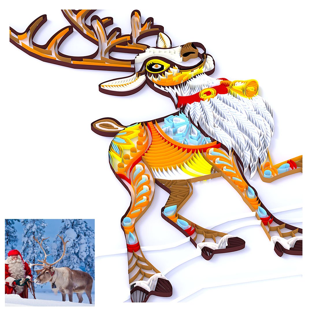 Paper Filigree painting Kit -Christmas Deer