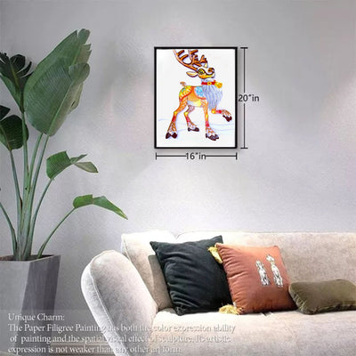Paper Filigree painting Kit -Christmas Deer