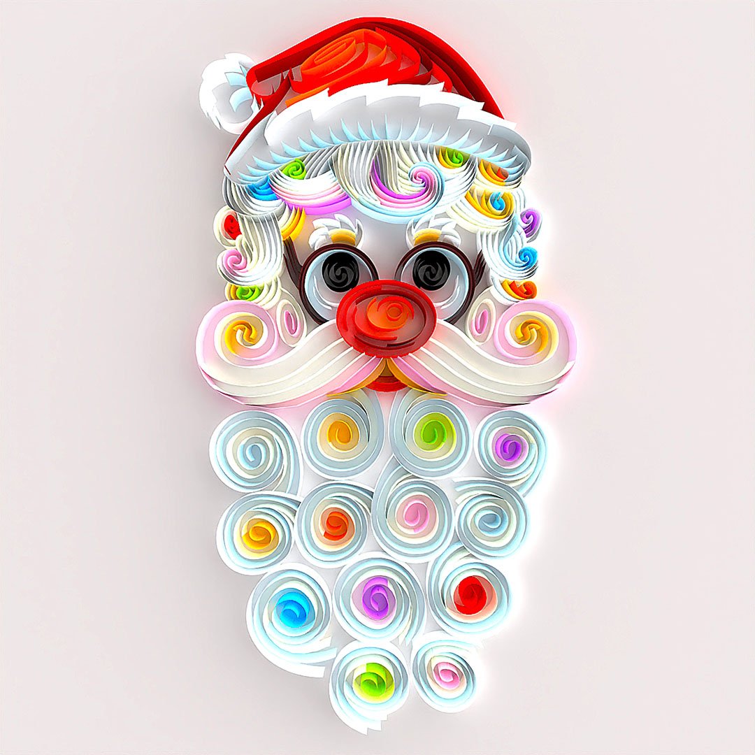 Paper Filigree painting Kit -Santa Claus