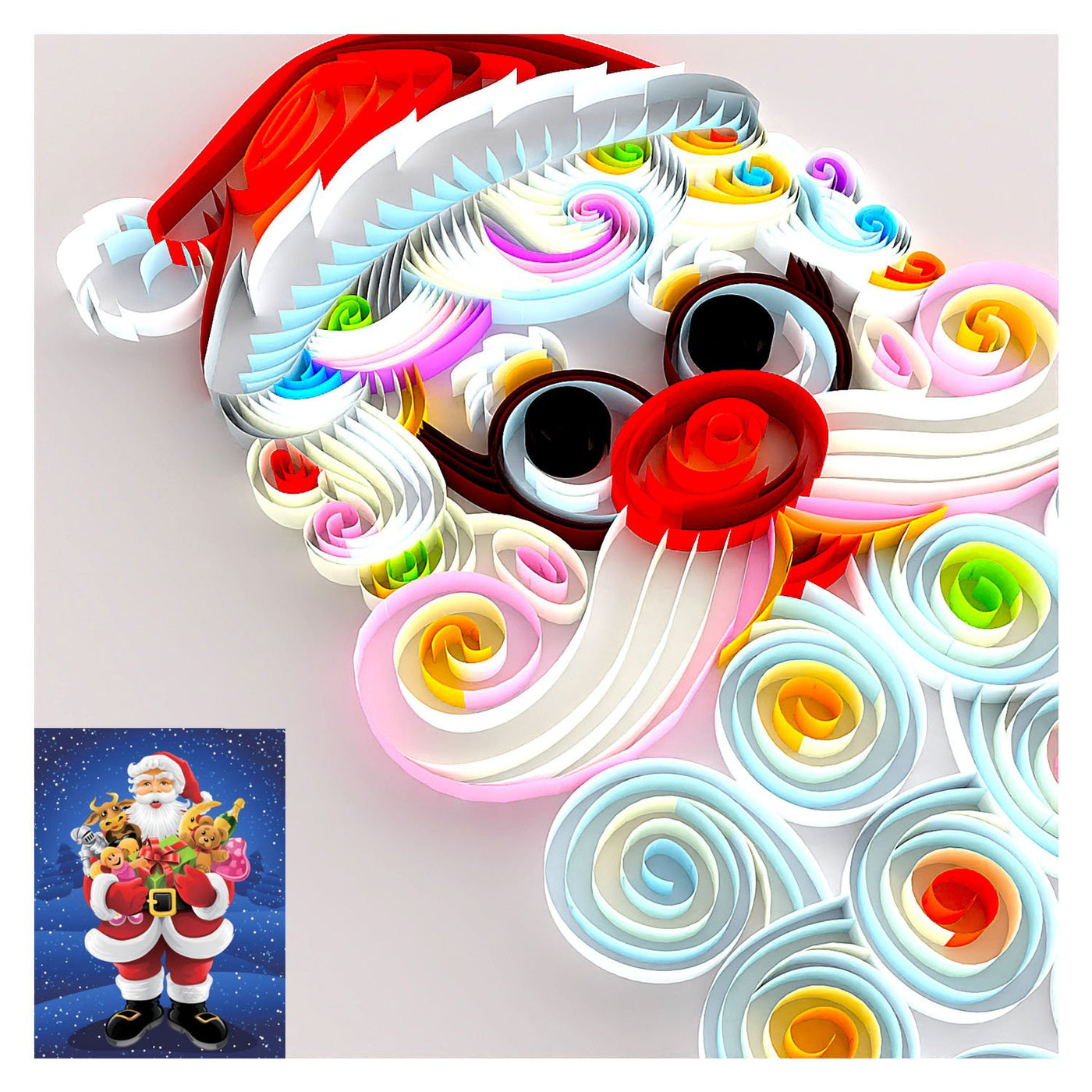 Paper Filigree painting Kit -Santa Claus