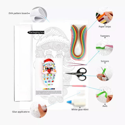 Paper Filigree painting Kit -Santa Claus