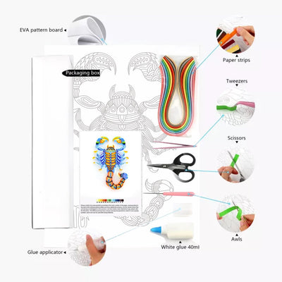 Paper Filigree painting Kit - Scorpion