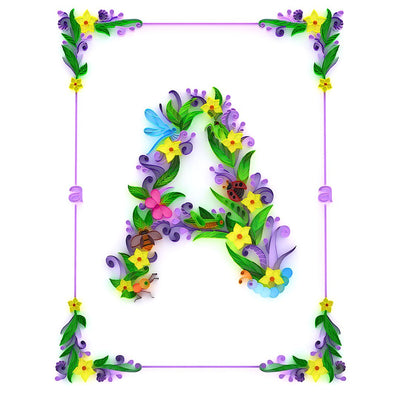 Paper Filigree painting Kit- A-Z letters