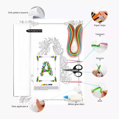 Paper Filigree painting Kit- A-Z letters