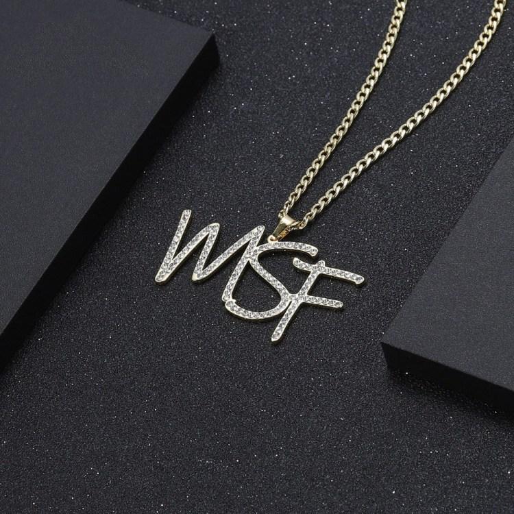 Mother's Day Gift Sparkling Crystal Initials Necklace