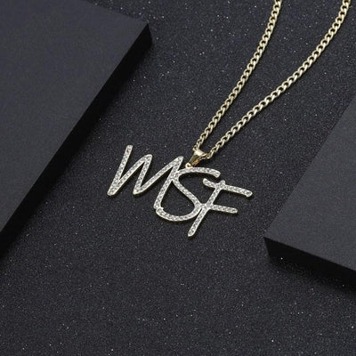 Mother's Day Gift Sparkling Crystal Initials Necklace