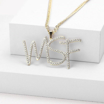 Mother's Day Gift Sparkling Crystal Initials Necklace