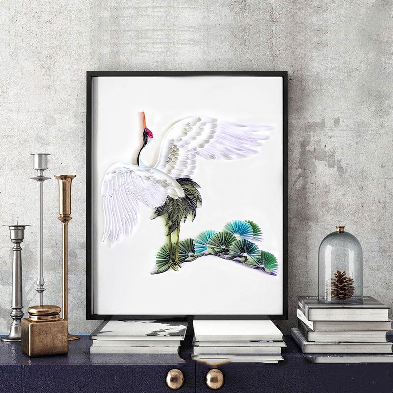Paper Filigree painting Kit- Red-crowned crane
