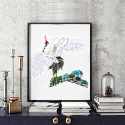 Paper Filigree painting Kit- Red-crowned crane