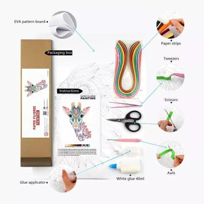 Paper Filigree painting Kit - Giraffe