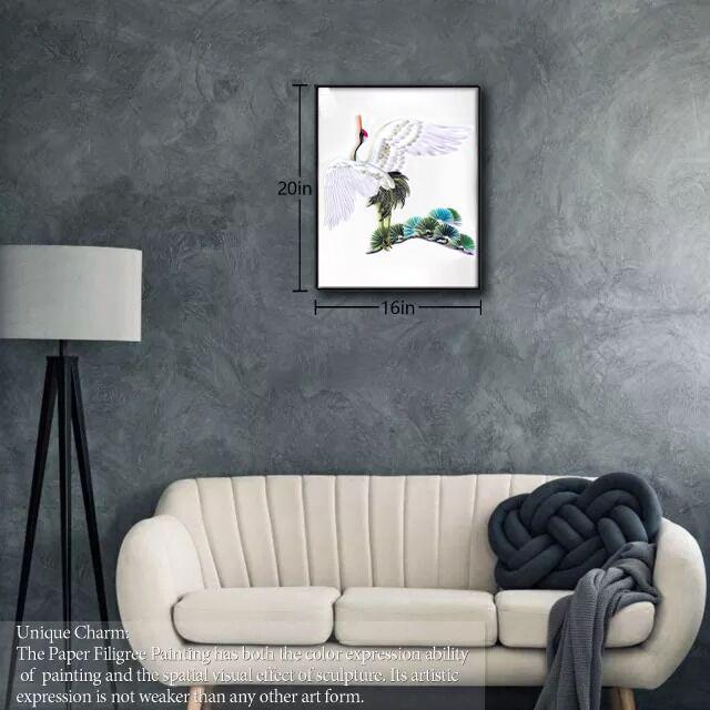 Paper Filigree painting Kit- Red-crowned crane