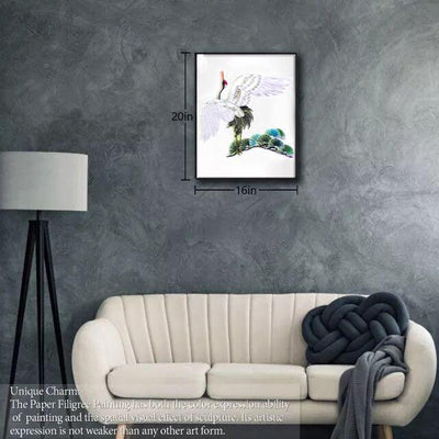 Paper Filigree painting Kit- Red-crowned crane